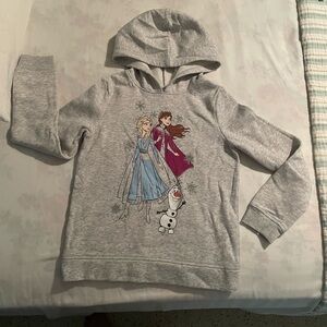 NWOT Disney Jumping Beans grey Frozen Elsa & Ana sweatshirt with hoodie size 7